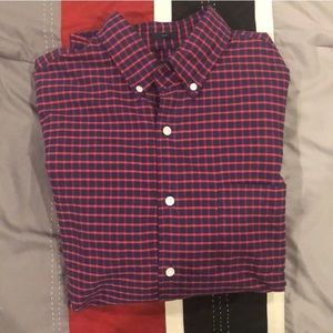 J Crew Red and Blue Slim flannel